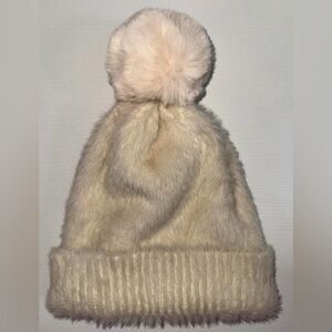 Cream Faux Fur Mersea Pom Beanie